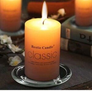 Glass Pillar Candle Holder 5”